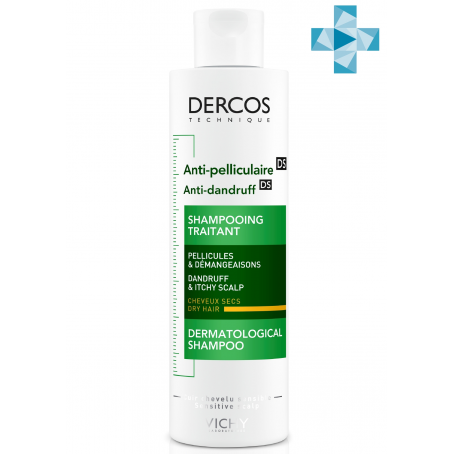 Vichy DERCOS Интенсивный шампунь-уход против перхоти для сухих волос, 200 мл