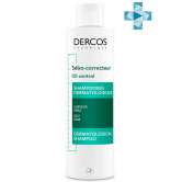 Vichy DERCOS Регулирующий шампунь-уход для жирной кожи головы, 200 мл