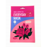 Dearboo Маска для лица тканевая ЭКСТРАКТ РОЗЫ И ЗЕЛЕНОГО ЧАЯ Rose & Green Tea Everyday, 27 мл