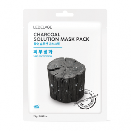 Lebelage Маска для лица тканевая ДРЕВЕСНЫЙ УГОЛЬ Charcoal Solution Mask Pack, 25 г