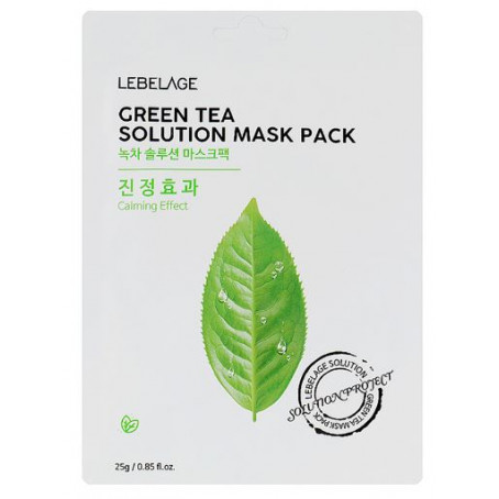 Lebelage Маска тканевая для лица с экстрактом зеленого чая  Green Tea Solution Mask, 25 гр