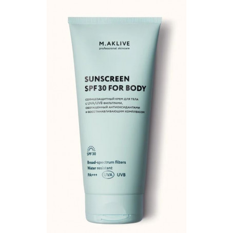 M.AKLIVE Солнцезащитный крем для тела SPF30 Sunscreen For Body, 200 мл