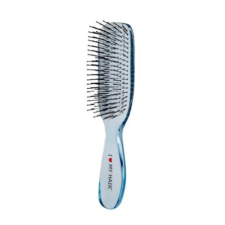 ILMH (I LOVE MY HAIR) Парикмахерская щетка I LOVE MY HAIR "РУСАЛОЧКА" 1801 синяя прозрачная M