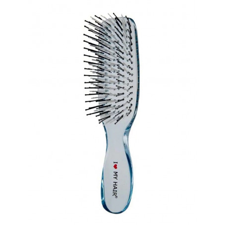 ILMH (I LOVE MY HAIR) Парикмахерская щетка I LOVE MY HAIR "РУСАЛОЧКА" 1803 синяя прозрачная S
