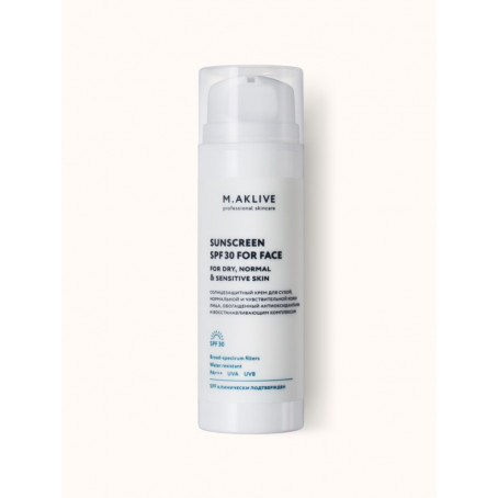 M.Aklive Солнцезащитный крем SPF30 для сухой, нормальной и чувствительной кожи лица 150 мл
